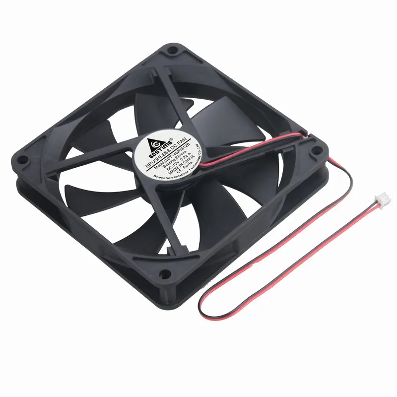 

100 pcs Gdstime 140mm x 25mm 2Pin 14cm DC 12V Computer Case Brushless Cooler Cooling Fan Big Air Flow 140x140x25mm 14025s
