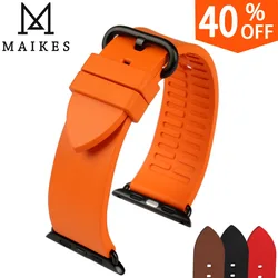 Nuevo color de moda naranja correa de reloj de caucho fluorado para deportes apple venda de reloj 42mm 38mm serie 1 y 2 iwatch correas de reloj