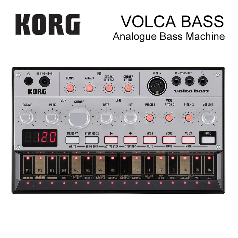 KORG VOLCA BASS Analog Bass Machine，Powerful analog bass sound creation and an Electribe-inspired sequencer