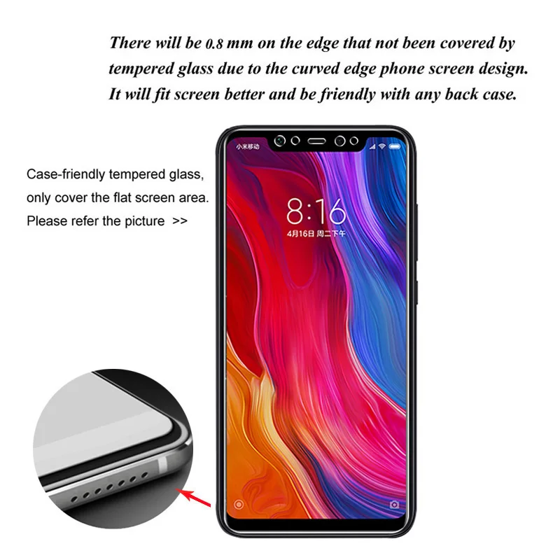 3 Pcs Vidro Temperado Para Xiao mi mi mi 8 8 Lite Pro SE Escudo Protetor de Tela Para Xiao mi mi 8 Pro SE Protective Film Vidro 9 H