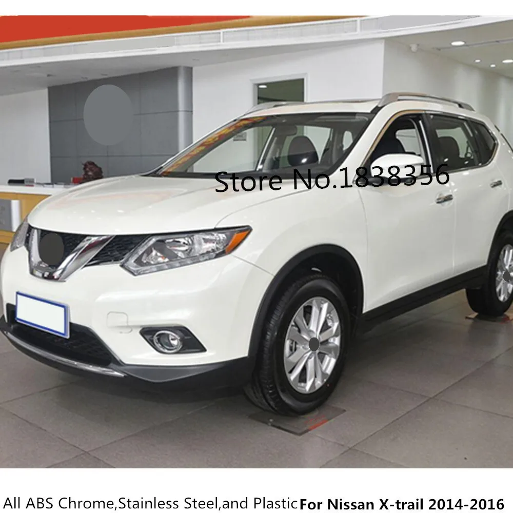 Para nissan x-trail xtrail t32/rogue 2014 2015 2016 guarnições de aço inoxidável janela traseira vidro spoiler lado triângulo moldagem 2 peças