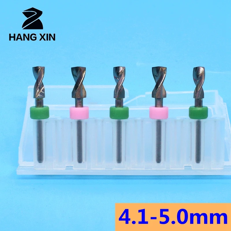 Tungsten carbide pcb drill bits micro 5pcs 4.1- 5.0mm printed circuit board, CNC router wood, metal center drill, engraving