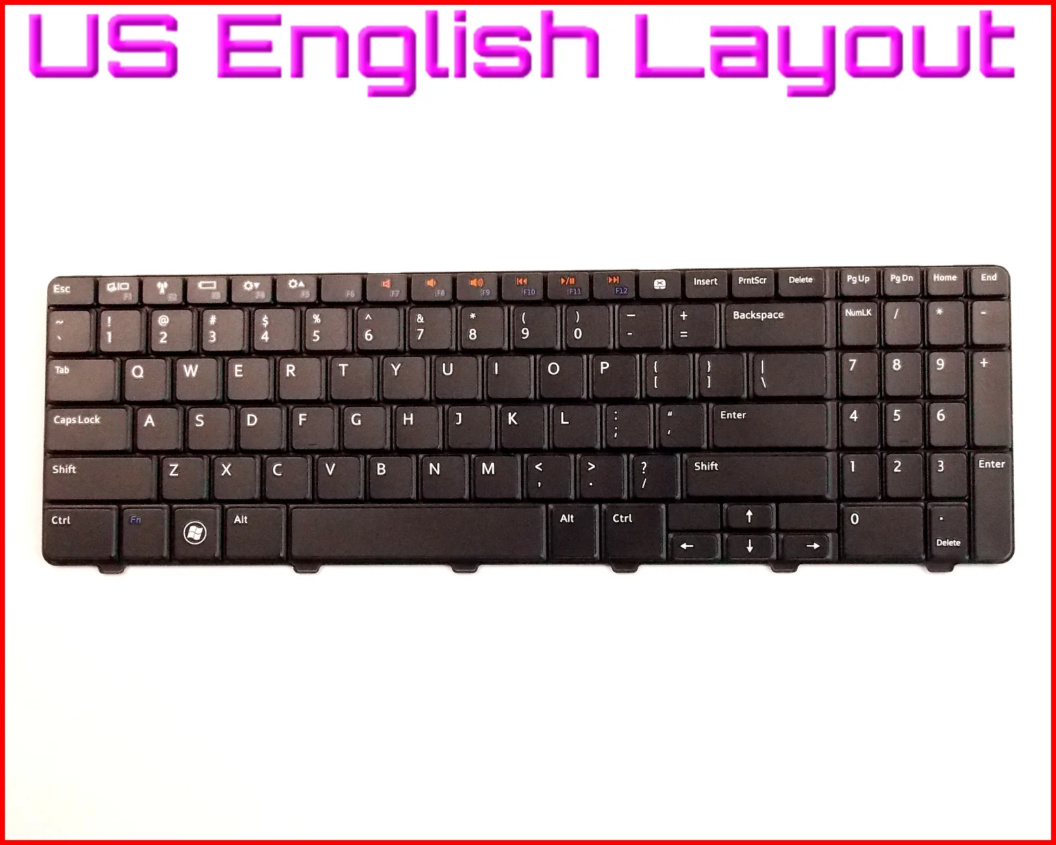 New Keyboard US English Version for Dell Inspiron 15 15R 5010 N5010 M5010 NSK-DRASW Laptop