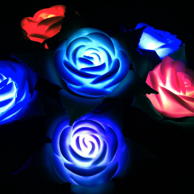 Luminous Toy Glow in the Dark Simulated Rose Nightlight with Branch and Leaves Love Prop Valentine's Day Gift for Girl Friend