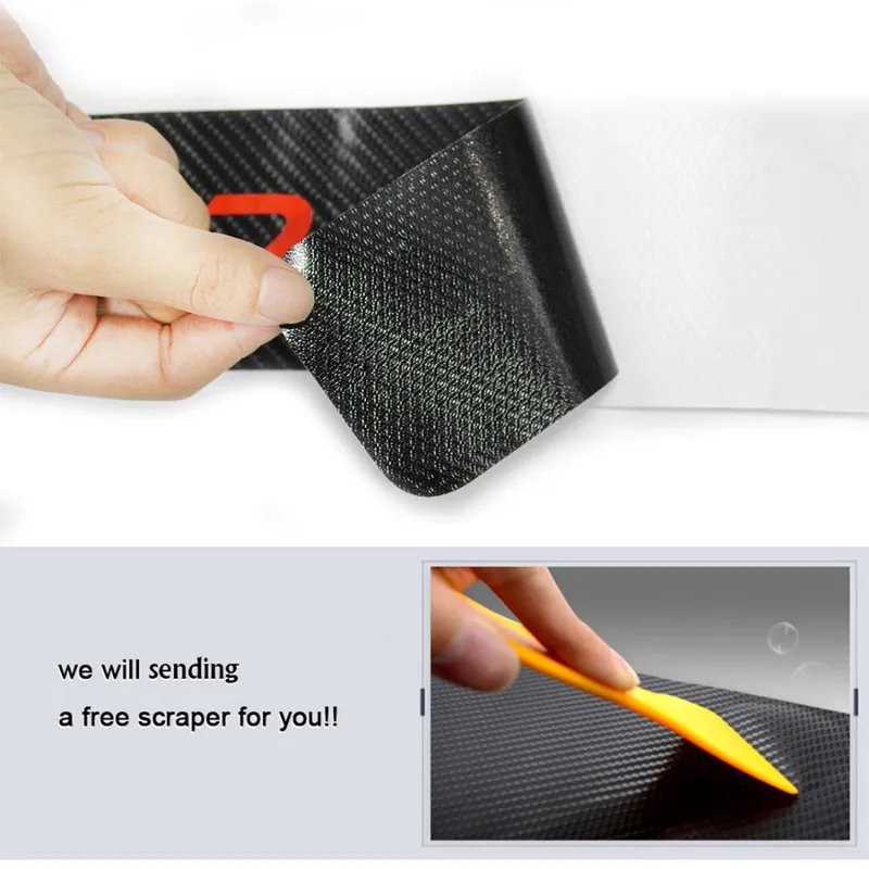 Carbon Fiber Car Door Welcome Pedal Film Stickers Anti Scratch None Slip Door Sill Guard Lnterior Scuff for Suzuki IGNIS