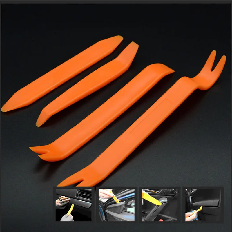 1SET/4pcs Car Removal Pry Open Tool Kit For Light Radio Audio Door Trim Panel Clip Plastic