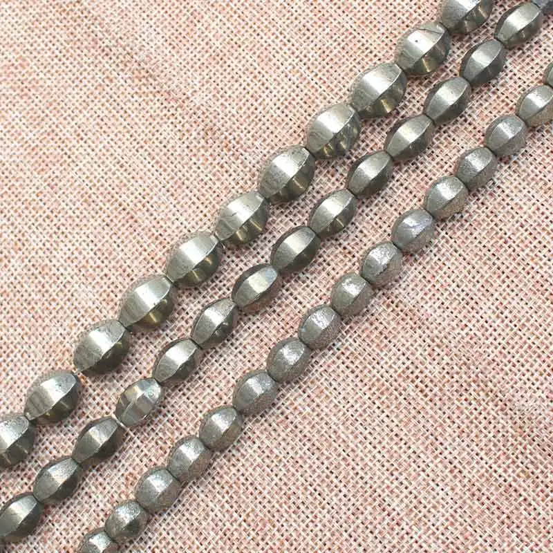 

Natural Pyrite hexahedron Oval shape Beads 15inch per strand,For DIY Jewelry Making !We provide mixed wholesale for all items!