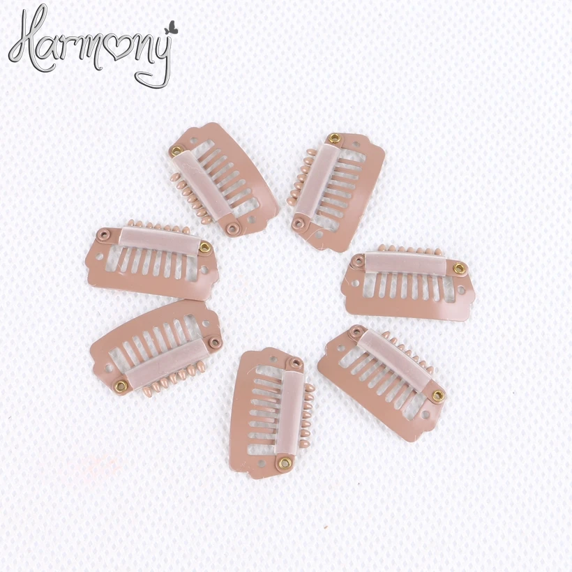 100 pieces/bag 2.3cm 6 teeth U shape and 7 teeth I shape metal snap hair clips 6 colors for your choinces