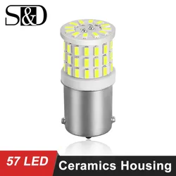 Super Brilhante 1156 P21W LED BA15S 1157 P21/5W BAY15D Luzes Do Carro, Lâmpadas De Reserva, Lâmpada De Freio Automático, Luz De Sinal Do Carro, 12V Branco