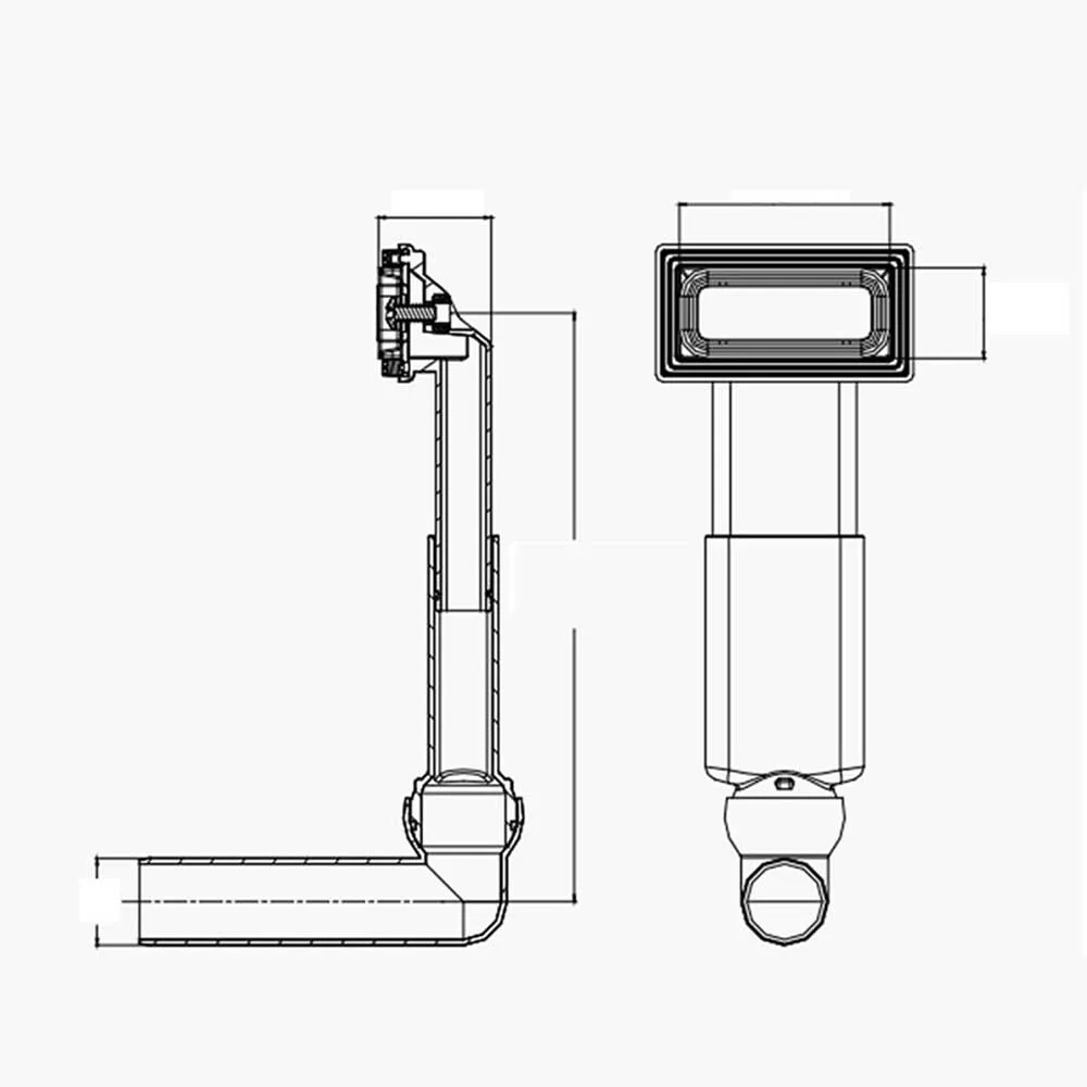 Talea-Rectangular upside Overflow Overflow Joint, Acessórios Pia de Cozinha, com Mangueira Derramamento, QY028C001