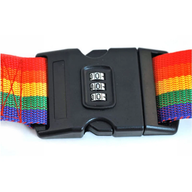 1pcs Colorful Travel Luggage Strap Belt with 3 Digits Passwords Lock Adjust able Nylon Suitcase secure Safe Packing Belt