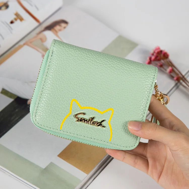 

Cut Women e Cat Wallet Small Zipper Wallet PU Leather Women Coin Purse Female Card Holders Carteira Feminina Clutch wallet-15