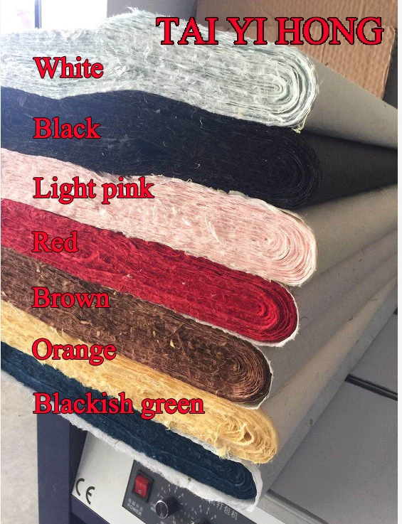 New Color Black Orange Green Brown Pink Chinese Yunlong Xuan Paper For Calligraphy or Painting Handmade Rice paper