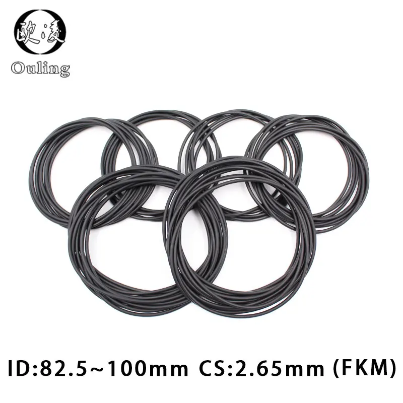 

1PC Fluorine rubber Ring FKM O-ring Seal CS2.65mm ID82.5/85/87.5/90/92.5/95/97.5/100mm ORing Gasket Oil Ring Fuel Sealing Washer