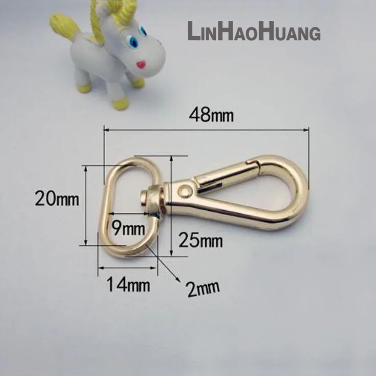 50pcs/lot 20mm 0.8 inch Alloy Swivel Clasps Snap Key Hooks DIY Key Chain Ring Light Gold Free Shipping 2017031403