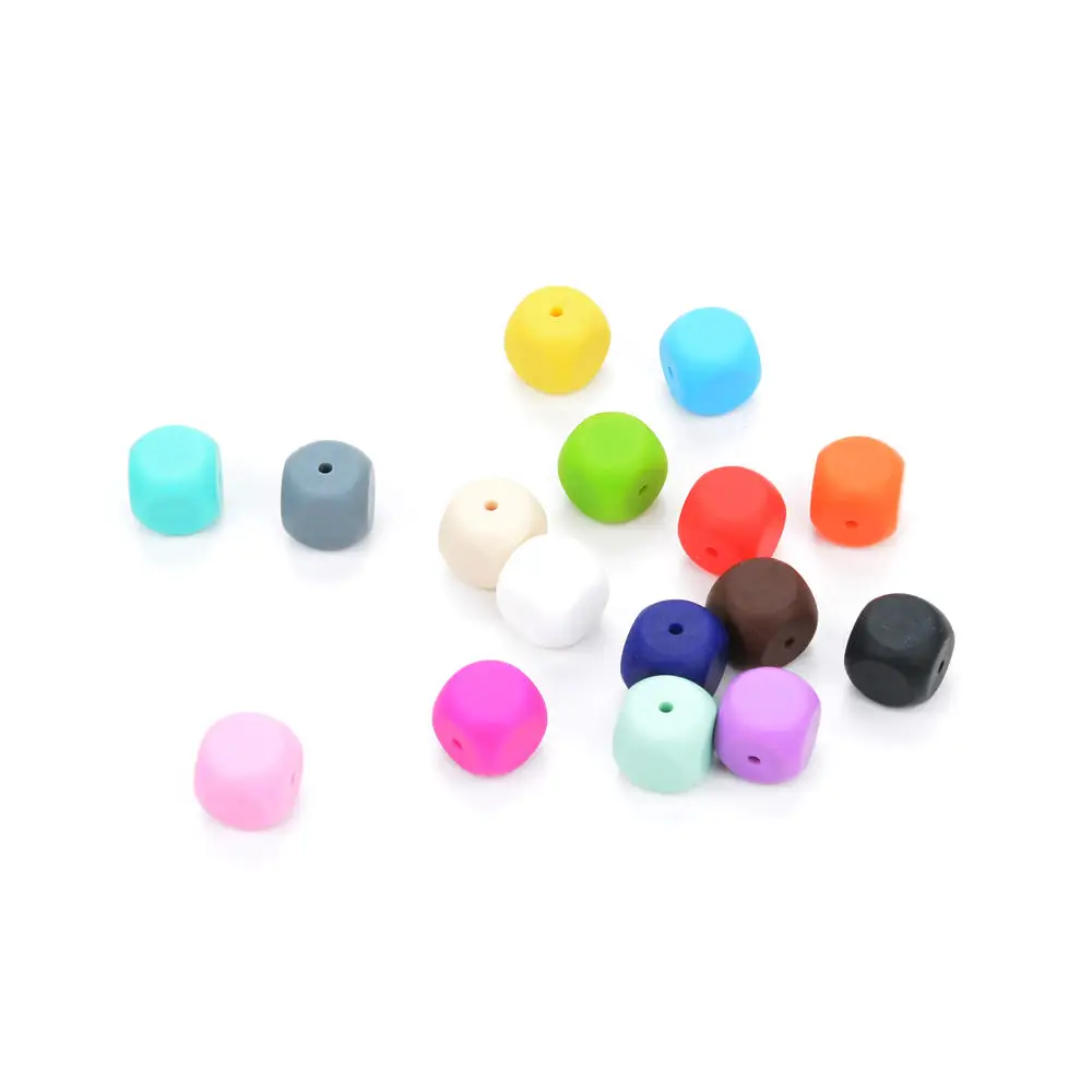 LOFCA 10pcs/lot Dice Loose Silicone Beads  For making Necklace Bracelets Keychain Jewelry accessories