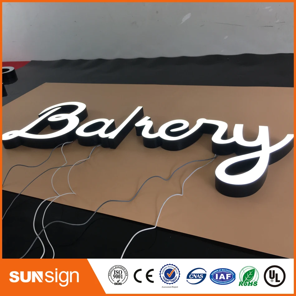 Lampu LED frontlit epoxy resin huruf