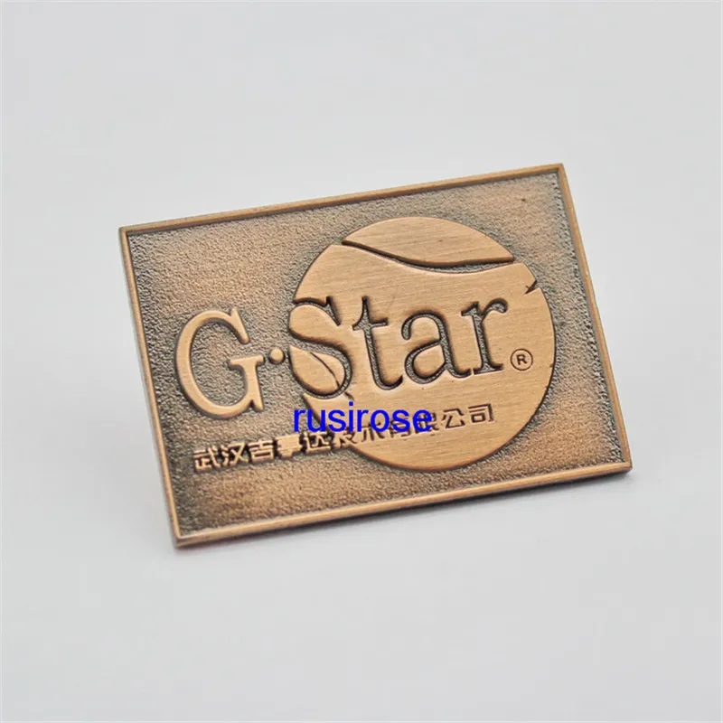 Personalized copper color metal plate customization, metal badge medallion Custom, antique sign badge