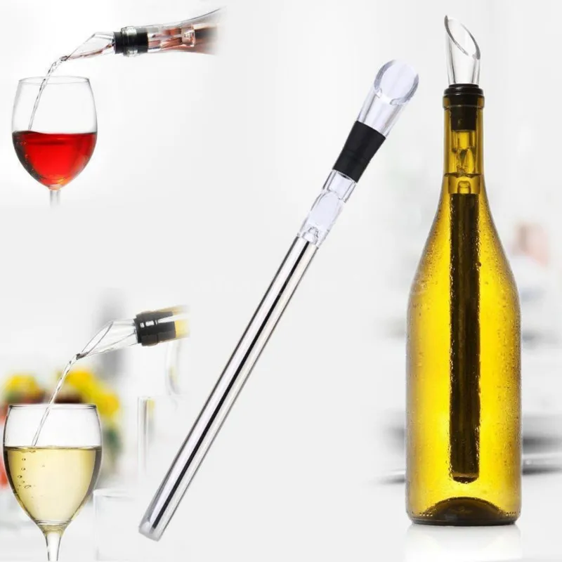 Enfriador de hielo de acero, barra de vino, enfriador de vino, palo de enfriamiento, vertedor de palo de vino helado