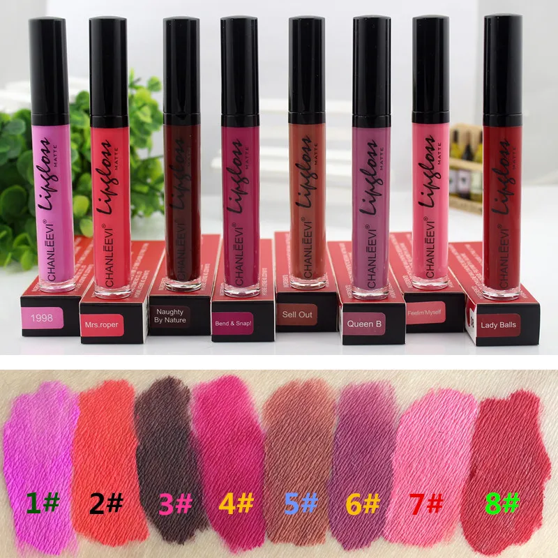 ON SALE-8 Colors Sexy Matte Lipgloss Sexy Liquid Lip Gloss Matte Lipstick Waterproof Cosmetic Beauty Keep 24 Hours Makeup lips