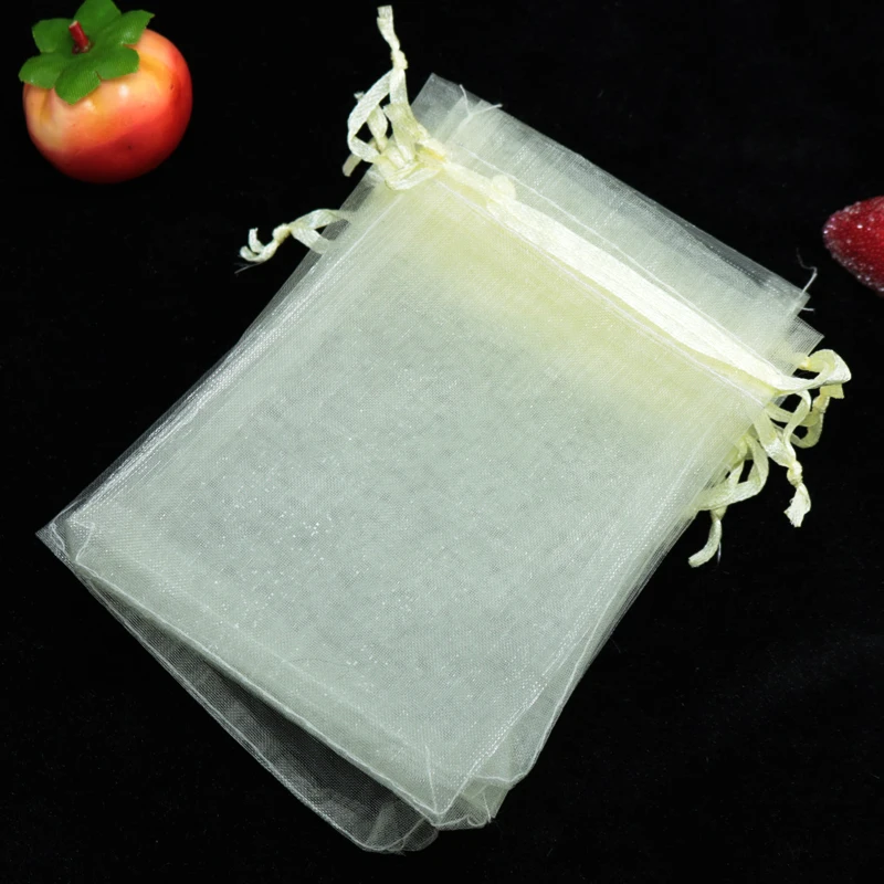 Wholesale 100pcs/Lot Beige Organza Bags 30x40cm Large Jewelry Cosmetic Packaging Bag Favor Wedding Organza Gift Bag Pouches