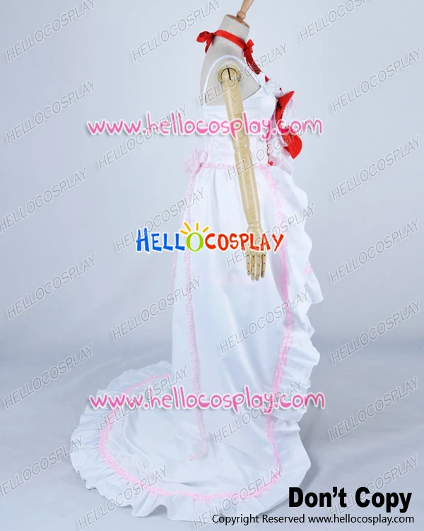 Chobits Cosplay Clamp Chii Elda biała czerwona sukienka kostium H008