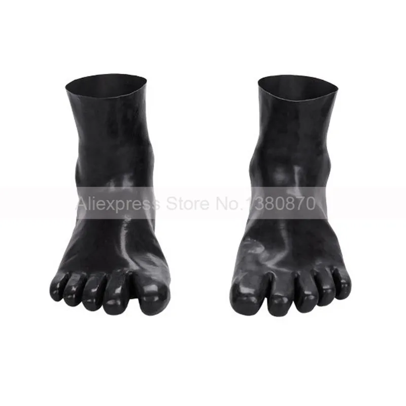 Sexy Natural Women Men Latex Rubber Fetish Five Toes Socks Size S M L Can Choose S-LA048