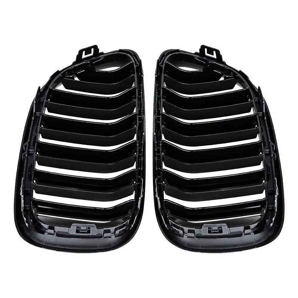 Parrilla de riñón de capó delantero de doble listón de Color de fibra de carbono Compatible con BMW F22 F23 M2 2014-2018 para BMW 225i 218i 220i