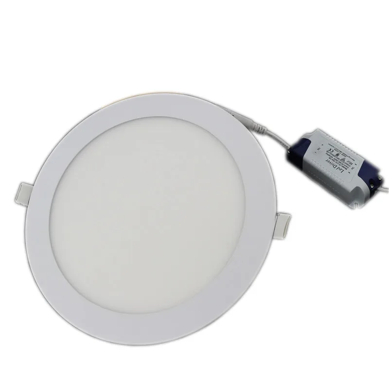 1X Ultra cienki panel ledowy Downlight 3w 6w 9w 12w 15w 18w LED okrągłe lampy sufitowe wbudowany AC85-265V oświetlenie panelowe LED SMD2835