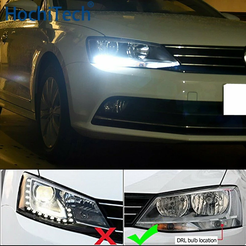 For Volkswagen VW Jetta MK6 2011 2012 2013 2014 2015 2016 Ultra bright White Reflector 1156 S25 LED Bulbs led Daytime DRL Light