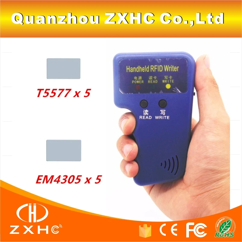 

Handheld RFID Reader Writer 125KHZ RFID Copier Duplicator For ID Card + 5pcs T5577 Card and + 5pcs EM4305 Card