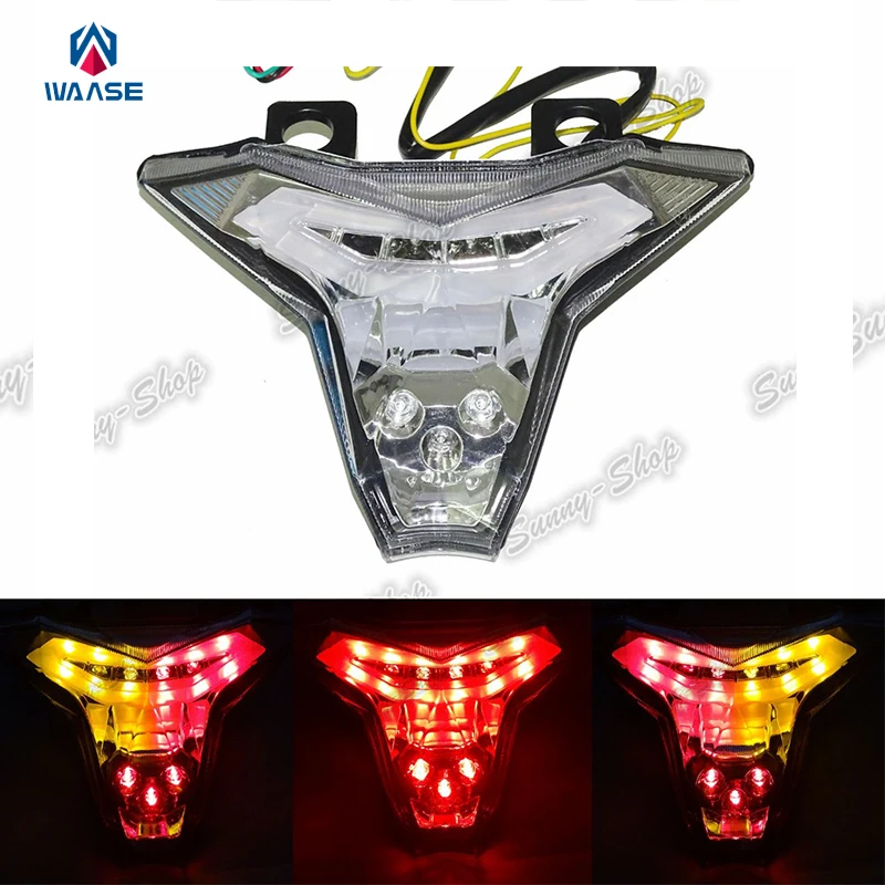 

waase E-Mark Motorcycle Rear Taillight Tail Brake Turn Signals Led Light Clear For KAWASAKI Z1000 ZR1000 ABS ZRT00F 2014-2016