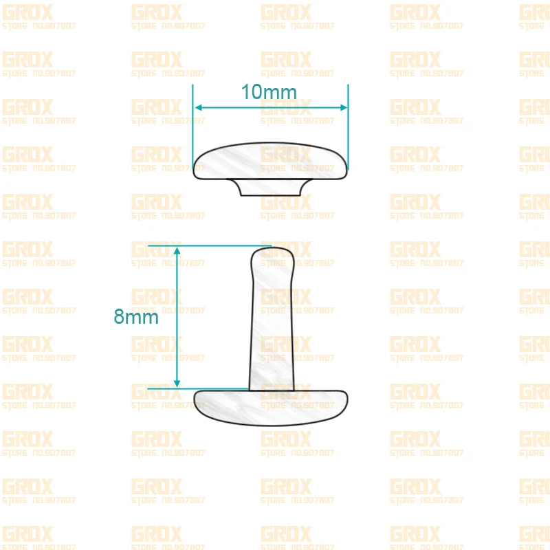 350 set 10*8mm Goud Dubbele Cap Ronde Rapid Rivet Punk Rock Leathercraft Rivet