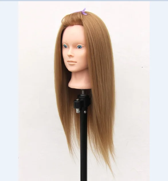 2016 new style making up and dressing up training head with long hair 100% High Temperature synthetic fiber Hair Free Shipping