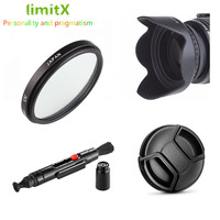 UV Filter Lens Hood Cap + Cleaning Pen for Sony H400 HX350 HX300 DSC-H400 DSC-HX350 DSC-HX300 Camera