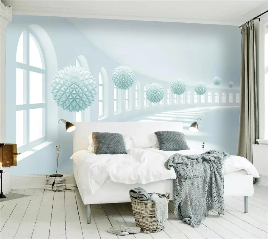 

beibehang papel de parede Custom wallpaper 3d mural Elegant fresh ball space three-dimensional backdrop wall paper behang mural