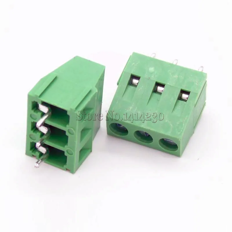 50Pcs 5mm 3Pins 3P 3 PINS PCB Screw Terminal Block Connectors 300V 10A KF128 KF128-3P