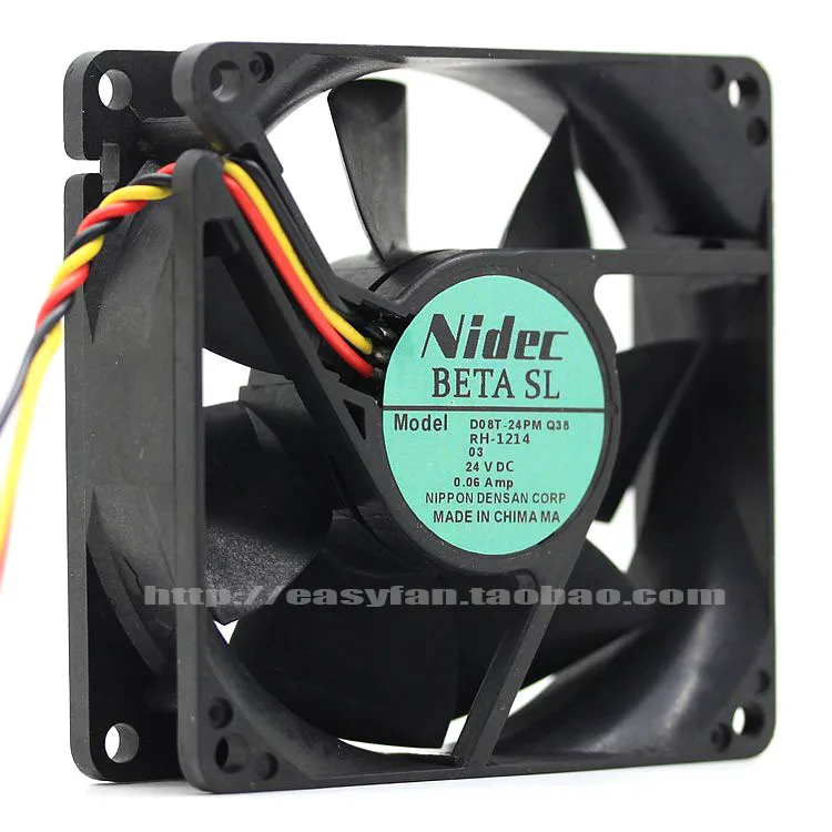 

Nidec D08T-24PM Q38 DC 24V 0.06A 80x80x25mm Server Cooling Fan