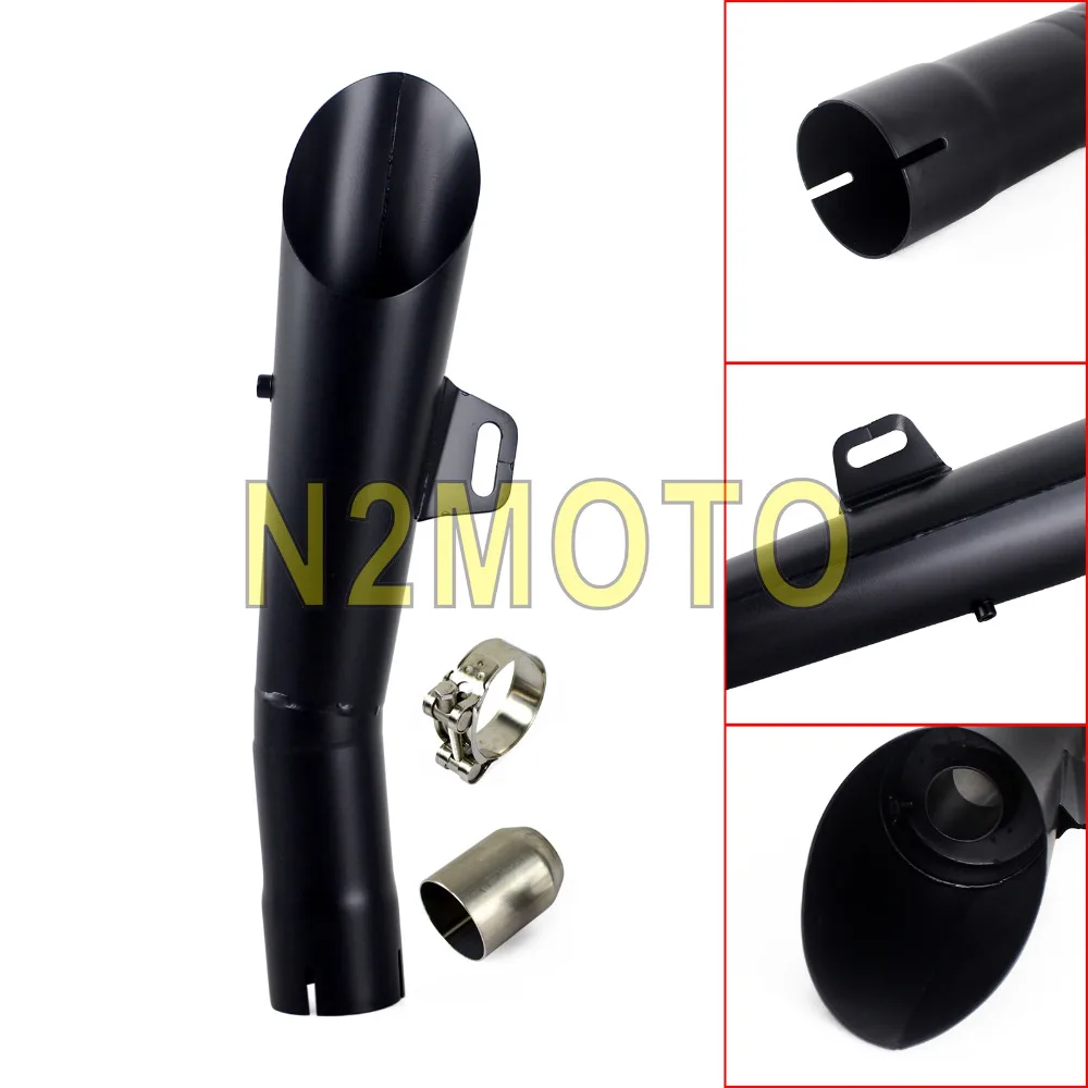 Black Motorcycle 350mm Exhaust Pipe Scooter Quad 51mm Reducer Exhaust Muffler for Yamaha YZF R6 Honda CBR