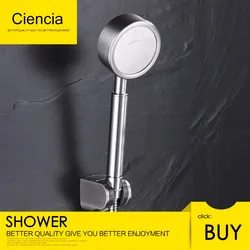 Ciencia SUS304 Stainless Steel Brushed Nickel Handheld Shower Head Premium 5 Spray Settings Sperate Hand Shower For Bathroom