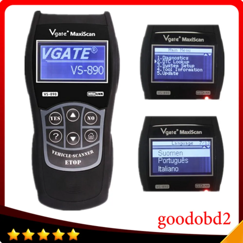 Car  Coder Readers Scanner Tools Vgate MaxiScan VS890 Universal Diagnostic Tool Multi-Language Auto MaxiScan Clear DTCs Scanner