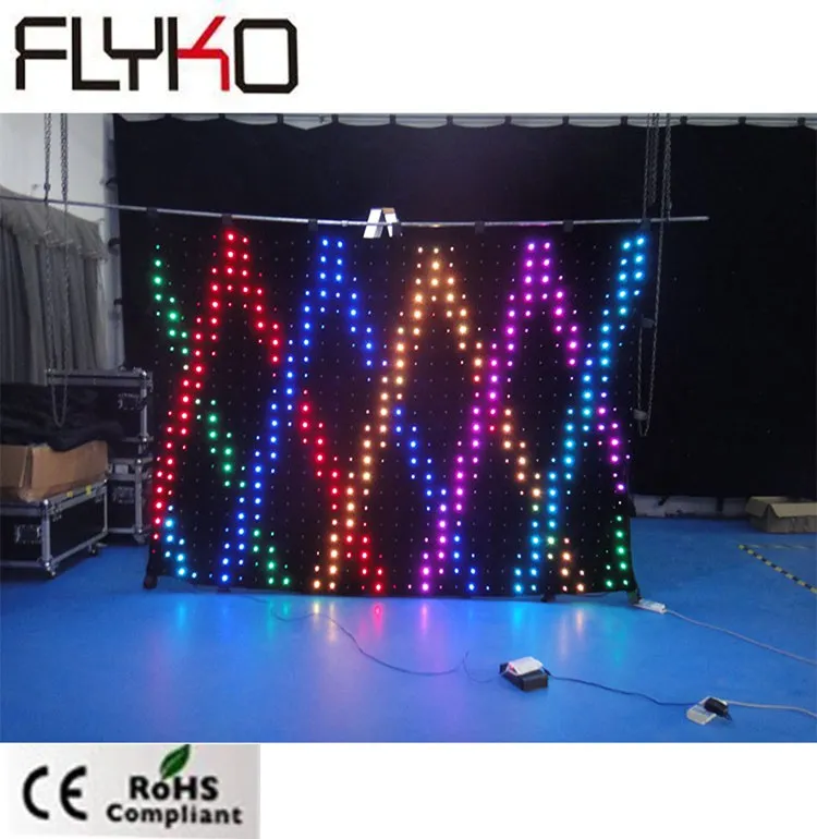 

new design 2m by 3m flexible indoor LED video curtain P90mm night club party decor