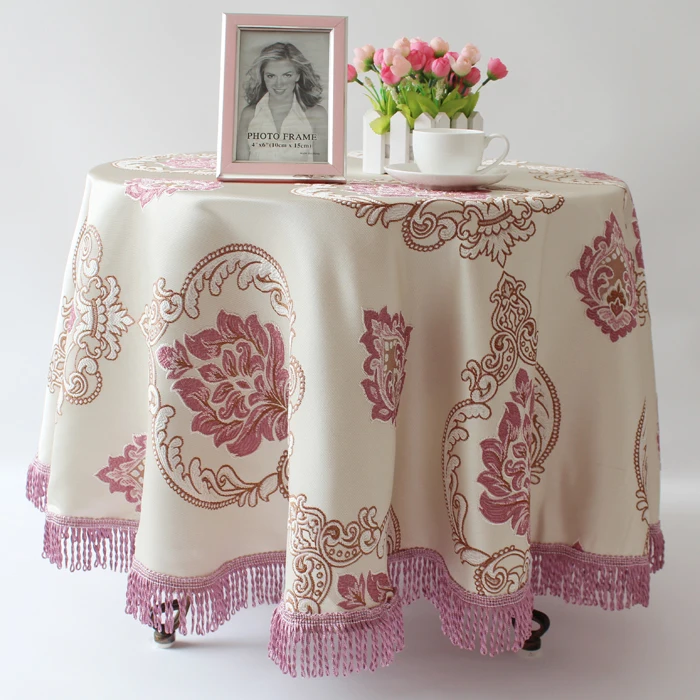 Purple high-end European luxury fashion garden dining roundtable tablecloths Round tablecloth rectangular coffee table Bubu arts