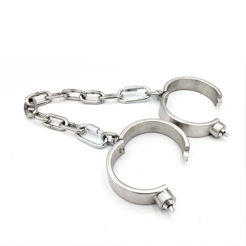 

Black Emperor's new cheap factory price stainless steel handcuffs male and female adult sex toys interest detachable chain