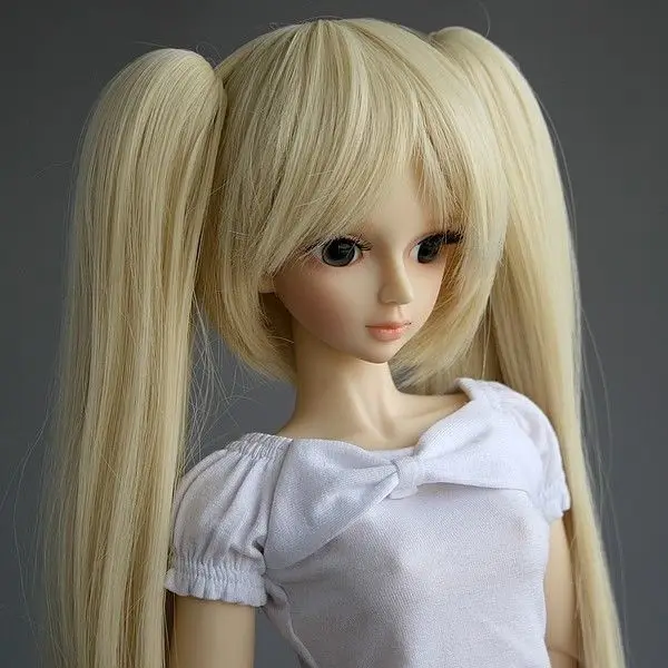 [wamami] Blonde Pigtail Snap-On Amphibious Wig For 1/3 SD DOD BJD Dollfie 8