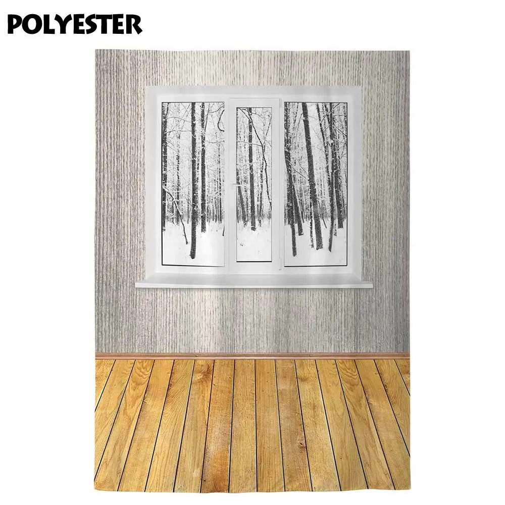 Allenjoy 背景窓冬の空気新鮮な雪インテリアブランチ froest 自然シーズン新生児写真の背景