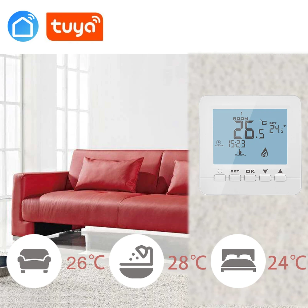 SMART LIFE Programmable WiFi Thermostat Controller Gas Boilers for dry contact Temperature Controller Work With Alexa Google Hom
