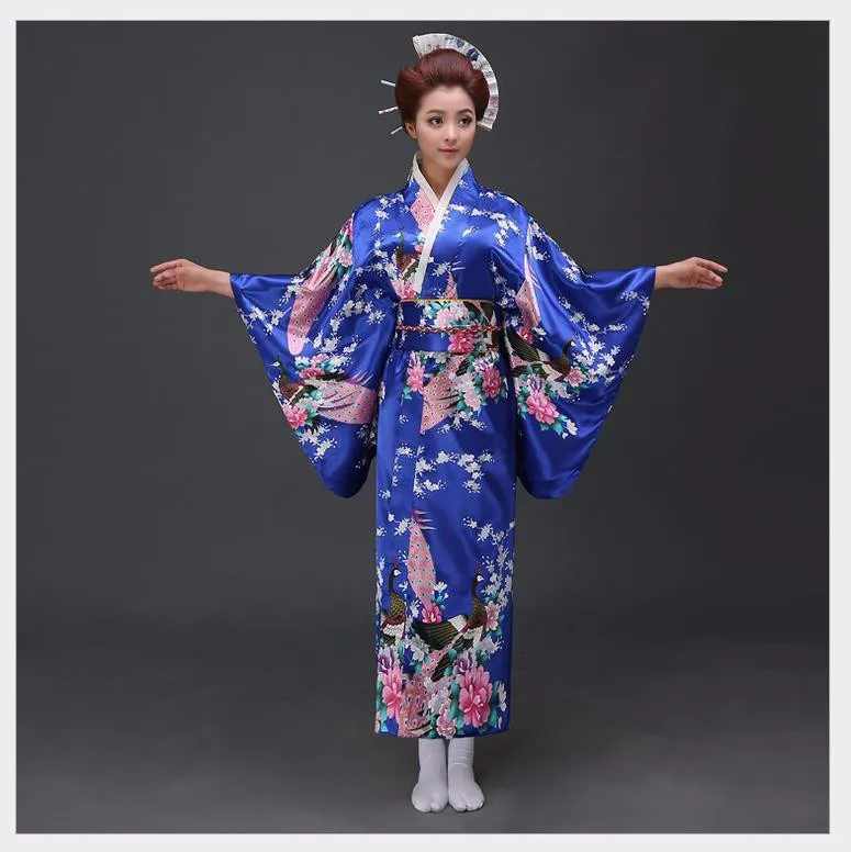 Fashion National Trends Women Sexy Kimono Yukata With Obi Novelty Evening Dress Japanese Cosplay Costume Floral One Size