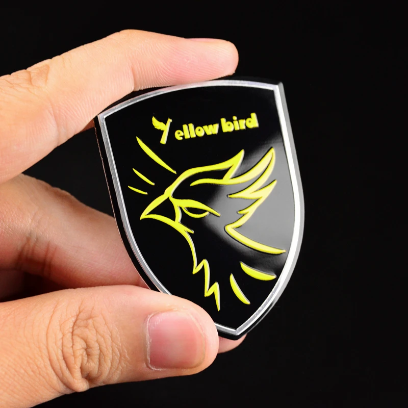 1pc Car Styling Yellow Bird Shield Car Emblem Decal Badge Fuel Cap Cover Sticker sticker Styling Stickers Decals