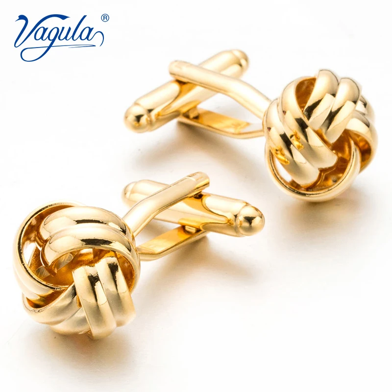 VAGULA Men Jewelry Cufflinks Luxury gift Party Wedding Suit Shirt Gemelos Button 14MM Knot Design Cuff links 352